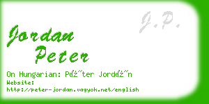 jordan peter business card